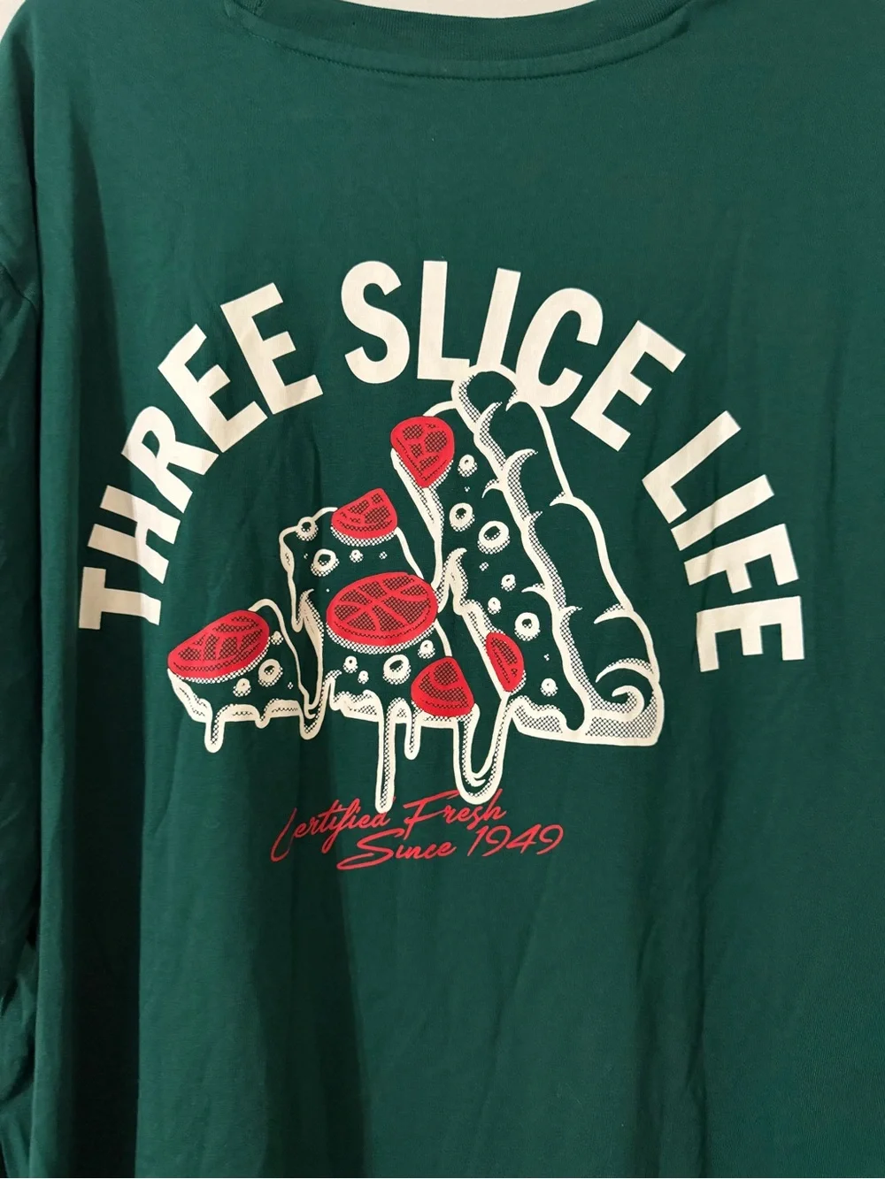adidas Three Slice Life Pizza Graphic T-Shirt Green Men's 2XL XXL